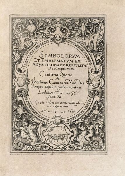 JOACHIM CAMERARIUS : Symbolorum & emblematum ex re herbaria desumtorum centuria una (-quarta).  - Asta Libri, autografi e manoscritti - Associazione Nazionale - Case d'Asta italiane