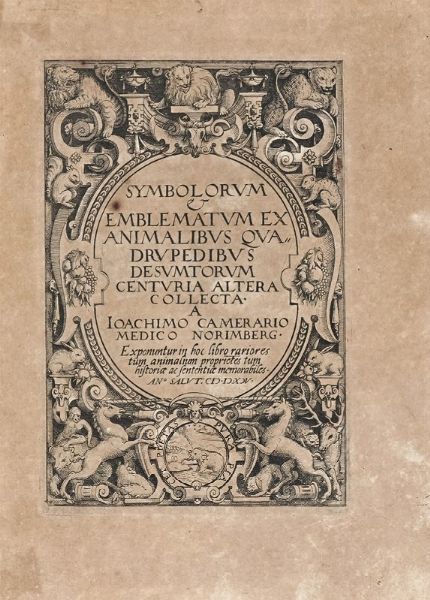 JOACHIM CAMERARIUS : Symbolorum & emblematum ex re herbaria desumtorum centuria una (-quarta).  - Asta Libri, autografi e manoscritti - Associazione Nazionale - Case d'Asta italiane