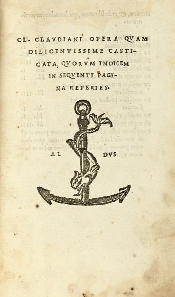 CLAUDIUS CLAUDIANUS : Opera.  - Asta Libri, autografi e manoscritti - Associazione Nazionale - Case d'Asta italiane