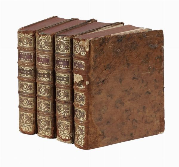 PHILIPPE (DE) COMMINES : Memoires [...] o l'on trouve l'histoire des Rois de France Louis XI & Charles VIII [...]. Tome premier [-quatrieme]  - Asta Libri, autografi e manoscritti - Associazione Nazionale - Case d'Asta italiane