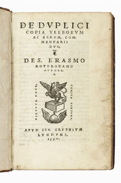 ERASMUS ROTERODAMUS : De duplici copia verborum.  - Asta Libri, autografi e manoscritti - Associazione Nazionale - Case d'Asta italiane