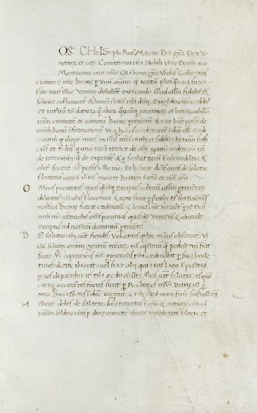 Commissio Spectabilis et Generosi Viri Domini / Dominici Mauroceno Camerarii Brixiae.  - Asta Libri, autografi e manoscritti - Associazione Nazionale - Case d'Asta italiane