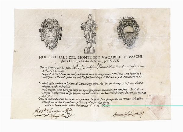 1 Monte del Monte de' Paschi di Siena.  - Asta Libri, autografi e manoscritti - Associazione Nazionale - Case d'Asta italiane