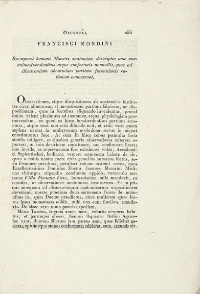 FRANCESCO MONDINI : [Opuscula... Bicorporei humani Monstri anatomica descriptio].  - Asta Libri, autografi e manoscritti - Associazione Nazionale - Case d'Asta italiane