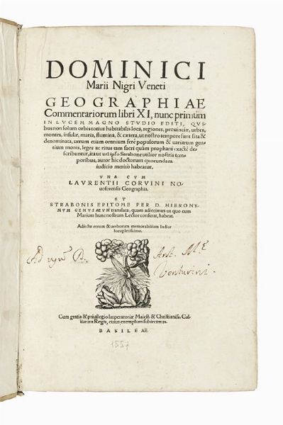DOMENICO MARIA NEGRI : Geographiae commentariorum libri XI.  - Asta Libri, autografi e manoscritti - Associazione Nazionale - Case d'Asta italiane