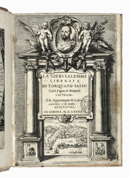 Torquato Tasso : La Gierusalemme liberata [...] con le figure di Bernardo Castello; e le Annotationi di Scipio Gentili, e di Giulio Guastavini.  - Asta Libri, autografi e manoscritti - Associazione Nazionale - Case d'Asta italiane