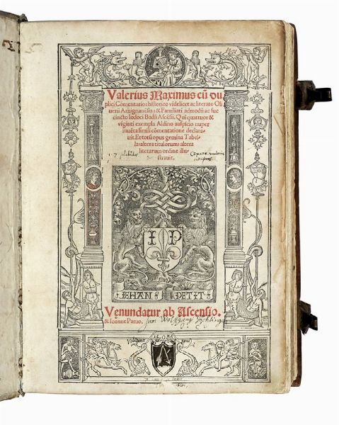 VALERIUS MAXIMUS : Valerius Maximus cum duplici commentario historico videlicet ac literato Oliuerii Arzignanensis et familiari admodum ac succincto Iodoci Badii Ascensii.  - Asta Libri, autografi e manoscritti - Associazione Nazionale - Case d'Asta italiane