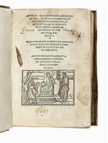 PUBLIUS VERGILIUS MARO : Opera. Bucolica, Georgica. Aeneis cum Servij commentariis accuratissime emendatis...  - Asta Libri, autografi e manoscritti - Associazione Nazionale - Case d'Asta italiane