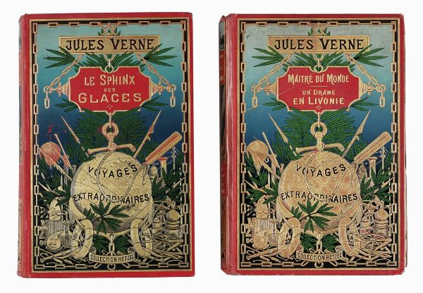JULES VERNE : Due volumi della serie Les voyages extraordinaires di Jules Verne.  - Asta Libri, autografi e manoscritti - Associazione Nazionale - Case d'Asta italiane