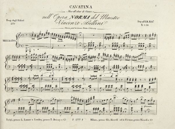GIUSEPPE VERDI : Nabucodonosor [...]. Riduzione per pianoforte solo di L. Truzzi.  - Asta Libri, autografi e manoscritti - Associazione Nazionale - Case d'Asta italiane