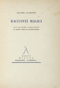 CESARE GIARDINI - Racconti Magici. Con quattro acquaforti in doppio tono di Sandro Biazzi.