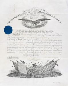 ABRAHAM LINCOLN - Nomina in favore di William Hays al grado di Brigadier General of Volunteers. Con firma autografa del Presidente Abraham Lincoln e controfirmato dal Ministro della Guerra Edwin M. Stanton.