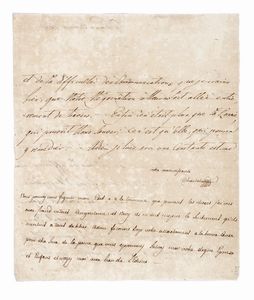 MARIA CAROLINA D'ASBURGO LORENA - ARCIDUCHESSA D'AUSTRIA E REGINA DI NAPOLI - Lettera in parte autografa, firmata Charlotte Marie, inviata a un conte.