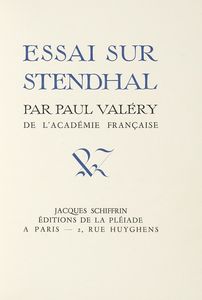 PAUL VALRY : Essai sur Stendhal.  - Asta Libri, autografi e manoscritti - Associazione Nazionale - Case d'Asta italiane