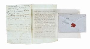 Giuseppe Mazzini - Lettera autografa firmata, fatta pervenire ad un amico, Paolo Costa, in Canton Ticino.