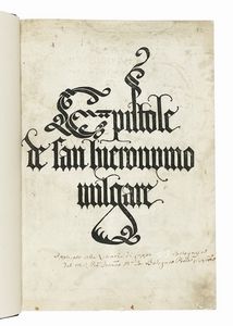 Hieronymus (santo) : Epistolae.  - Asta Libri, autografi e manoscritti - Associazione Nazionale - Case d'Asta italiane