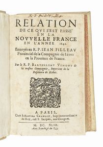 BARTHLEMY VIMONT - Relation de ce qui s'est pass en la Nouvelle France, en l'anne 1642.