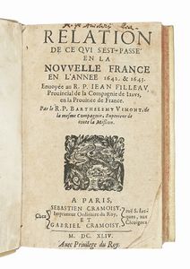 BARTHLEMY VIMONT - Relation de ce qui s'est pass en la Nouvelle France, en l'anne 1642 & 1643.