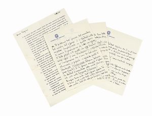 LEONARDO SCIASCIA - Testo autografo non firmato, inviato in risposta ad alcune sue domande su Stendhal.