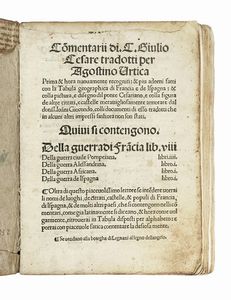 GAIUS JULIUS CAESAR - Commentarii... tradotti per Agostino Urtica.