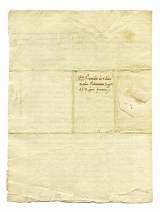 GUIDANTONIO VESPUCCI : Lettera autografa firmata Guidantonius Vespucci orator florentinus, inviata a Pierfrancesco Gaddi presso il Re di Francia.  - Asta Libri, autografi e manoscritti - Associazione Nazionale - Case d'Asta italiane