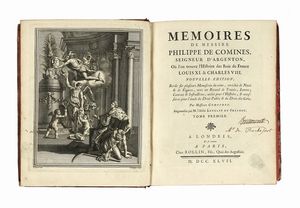 PHILIPPE (DE) COMMINES : Memoires [...] o l'on trouve l'histoire des Rois de France Louis XI & Charles VIII [...]. Tome premier [-quatrieme]  - Asta Libri, autografi e manoscritti - Associazione Nazionale - Case d'Asta italiane