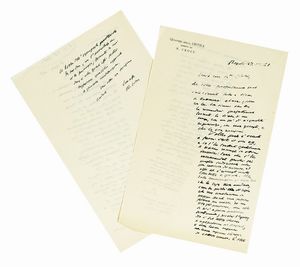 BENEDETTO CROCE - Raccolta di 13 lettere autografe e 3 dattiloscritte con firma autografa di Benedetto Croce inviate a Tammaro De Marinis e alla moglie Clelia.