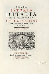 Francesco Guicciardini - Della istoria d'Italia [...] Tomo primo (-secondo).