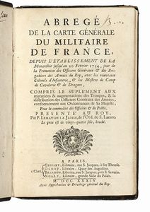 PIERRE LEMAU DE LA JAISSE - Abrg de la carte gnrale du militaire de France.