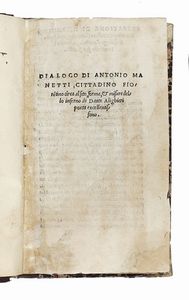 ANTONIO MANETTI - Dialogo [...] circa al sito, forma e misure dello inferno di Dante Alighieri...