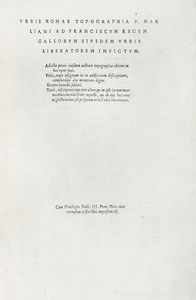 BARTOLOMEO MARLIANI - Urbis Romae topographia nuper ab ipso auctore nonnullis erroribus sublatis emendata...