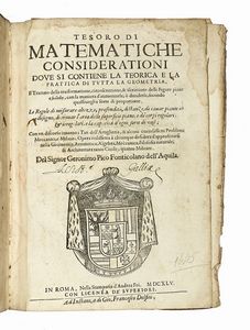 GERONIMO PICO - Tesoro di matematiche considerationi...