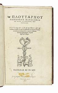 PLUTARCHUS - Parallela en biois Hellenonte, kai Rhomaion.