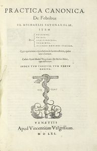 MICHELE SAVONAROLA - Practica canonica de febribus.