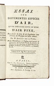 JOSEPH AIGNAN SIGAUD DE LA FONDE - Essai sur diffrentes especes d'air, qu'on dsigne sous le nom d'air fixe...