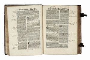 VALERIUS MAXIMUS : Valerius Maximus cum duplici commentario historico videlicet ac literato Oliuerii Arzignanensis et familiari admodum ac succincto Iodoci Badii Ascensii.  - Asta Libri, autografi e manoscritti - Associazione Nazionale - Case d'Asta italiane