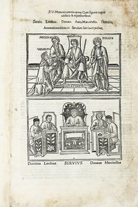 PUBLIUS VERGILIUS MARO - Omnia opera. Cum figuris nuper additis & expositoribus Servio, Landino, Donato, Anto. Mancinello, Domitio.
