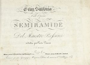 Raccolta di spartiti per pianoforte solo e pianoforte a 4 mani stampati da Giovanni Ricordi.  - Asta Libri, autografi e manoscritti - Associazione Nazionale - Case d'Asta italiane