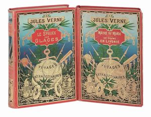 JULES VERNE - Due volumi della serie Les voyages extraordinaires di Jules Verne.