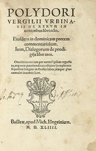 POLIDORO VIRGILIO - De rerum inventoribus libri octo.