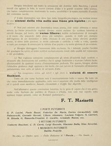 Filippo Tommaso Marinetti : Man[ifesto] dei Drammaturghi futuristi.  - Asta Libri, autografi e manoscritti - Associazione Nazionale - Case d'Asta italiane
