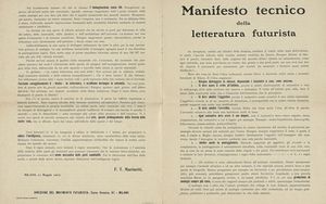 Filippo Tommaso Marinetti - Manifesto tecnico della letteratura futurista.