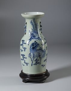 Arte Cinese - Vaso in porcellana bianco e blu Cina, tardo XIX secolo