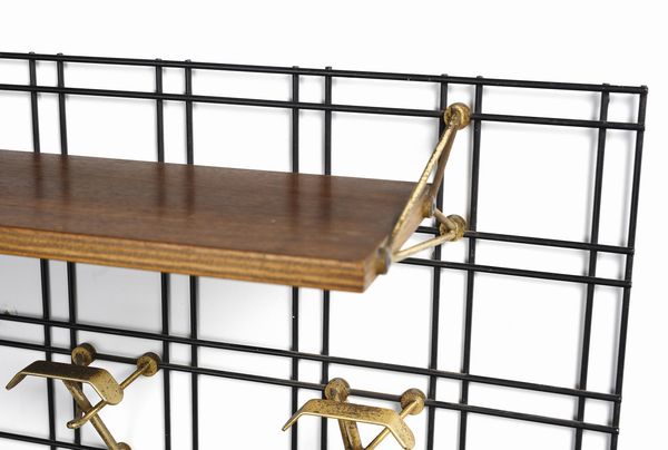 MANIFATTURA ITALIANA : Appendiabiti con cappelliera da parete  - Asta Asta 438 | DESIGN E ARTI DECORATIVE DEL NOVECENTO Online - Associazione Nazionale - Case d'Asta italiane