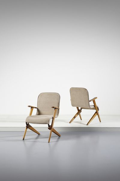 MANIFATTURA BRASILIANA : Coppia di poltrone  - Asta Asta 438 | DESIGN E ARTI DECORATIVE DEL NOVECENTO Online - Associazione Nazionale - Case d'Asta italiane