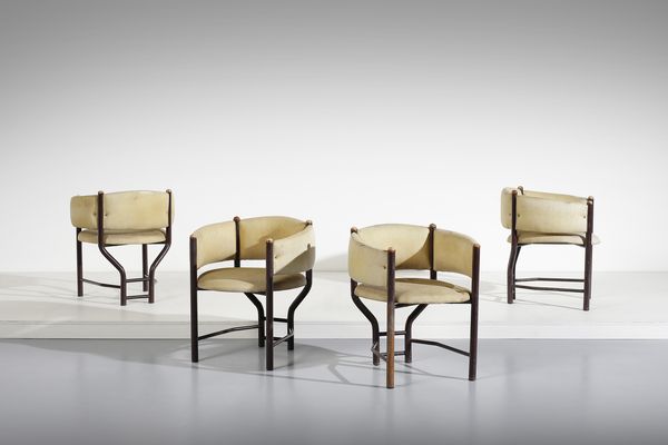 MANIFATTURA ITALIANA : Quattro poltroncine  - Asta Asta 438 | DESIGN E ARTI DECORATIVE DEL NOVECENTO Online - Associazione Nazionale - Case d'Asta italiane