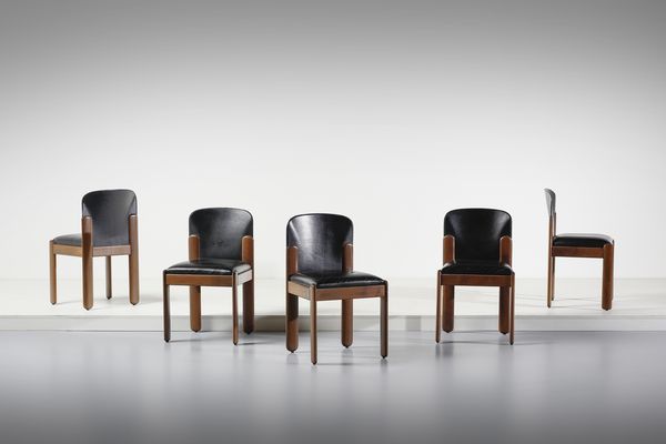 COPPOLA SILVIO (1920 - 1986) : Cinque sedie mod. 330 per Bernini, Ceriano Laghetto  - Asta Asta 438 | DESIGN E ARTI DECORATIVE DEL NOVECENTO Online - Associazione Nazionale - Case d'Asta italiane