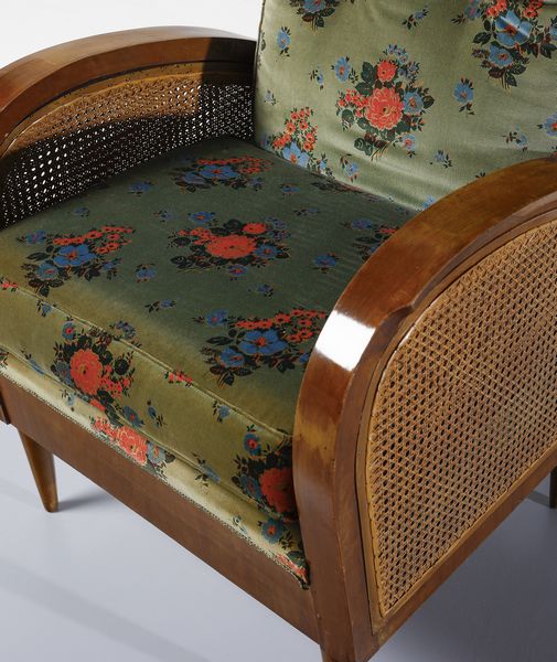 MANIFATTURA ITALIANA : Coppia di poltrone bergere  - Asta Asta 438 | DESIGN E ARTI DECORATIVE DEL NOVECENTO Online - Associazione Nazionale - Case d'Asta italiane