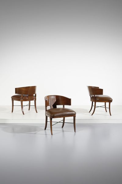 MANIFATTURA ITALIANA : Tre poltroncine  - Asta Asta 438 | DESIGN E ARTI DECORATIVE DEL NOVECENTO Online - Associazione Nazionale - Case d'Asta italiane