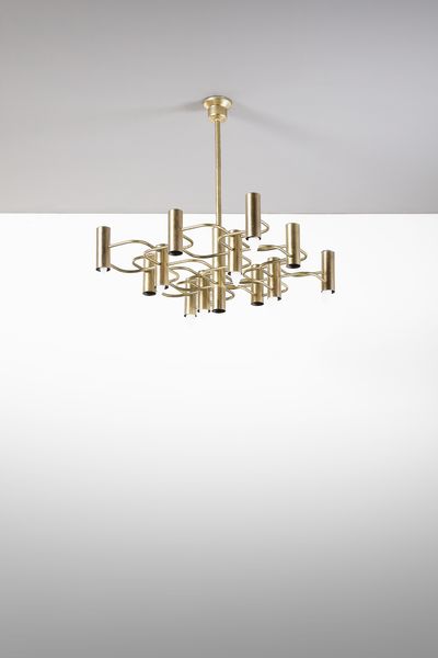 SCIOLARI GAETANO  (1927 - 1994) : Lampada a sospensione a tredici luci per Boulanger, Belgio  - Asta Asta 438 | DESIGN E ARTI DECORATIVE DEL NOVECENTO Online - Associazione Nazionale - Case d'Asta italiane